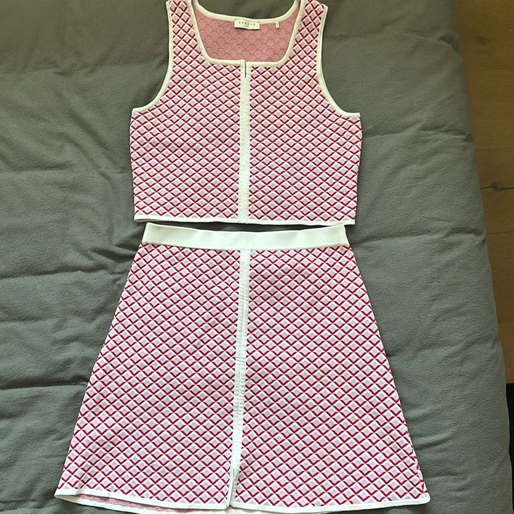 Sandro knitted top and skirt set size 2